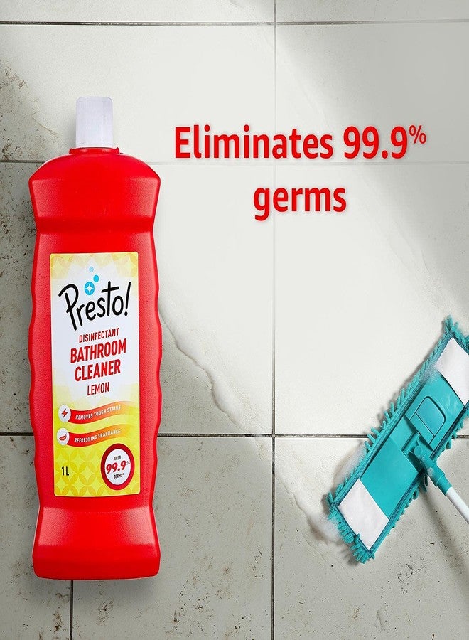 Presto! Amazon Brand - Presto! Bathroom Cleaner | Lemon | 4 Litre | 1 L x 4 Packs | Suitable For Bathroom Floors, Slabs, Wall Tiles, Sinks, Basins, Stainless Steel Taps, Shower Heads - Image 4