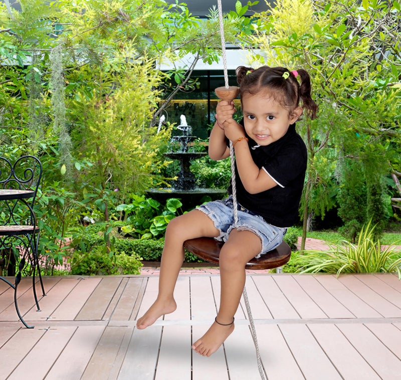 Boffle 8 Ft Kids Climbing Rope with 4 Wooden Knots with 1 Sitting Plate Rope for Tree Houses and Climbing Frames, Swing Set | Backyard Outdoor Play (White) - Image 5