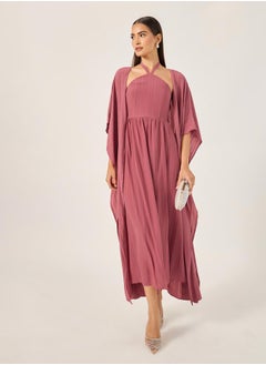 Styli Striped Halter Neck Dress and Jalabiya Set by Styli  - Image 2