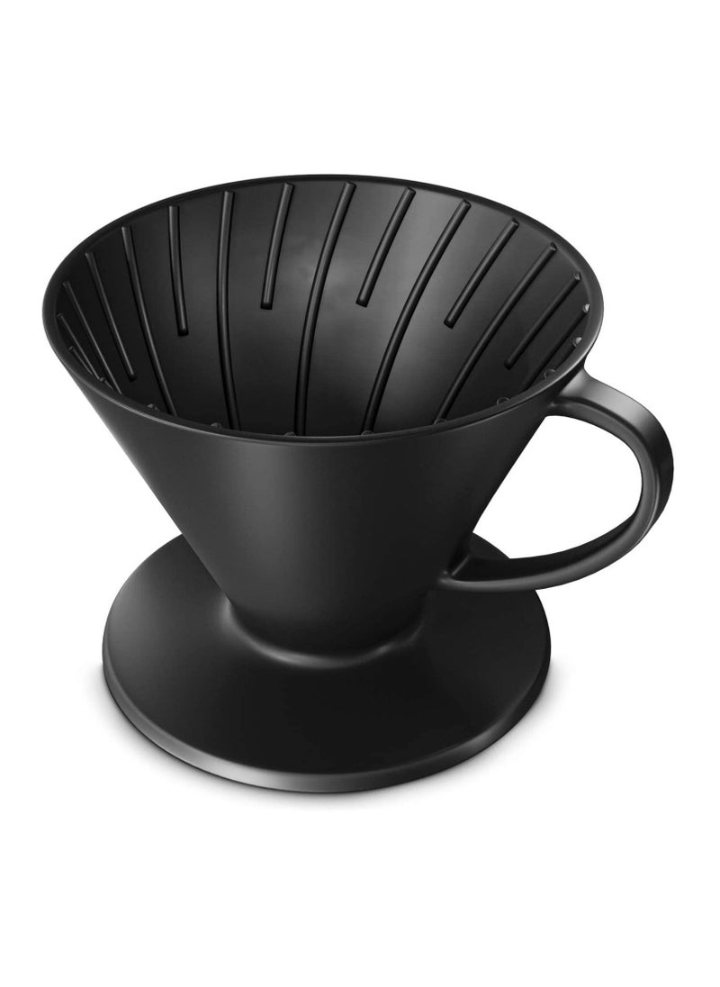 Arabest Pour Over Coffee Dripper Reusable Matt Ceramic Coffee Drip Filter Cone Fits All Coffee Cups and Mugs Black  - Image 1