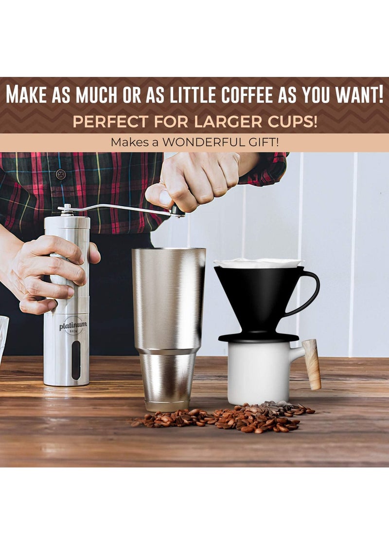 Arabest Pour Over Coffee Dripper Reusable Matt Ceramic Coffee Drip Filter Cone Fits All Coffee Cups and Mugs Black  - Image 2