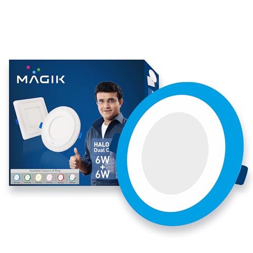 MAGIK Halo Dual Colour (White + Blue) LED Panel Light 12W (6W + 6W) | Round Slim Sleek Integrated Design | Energy Efficient | Pack of 1 - Image 1