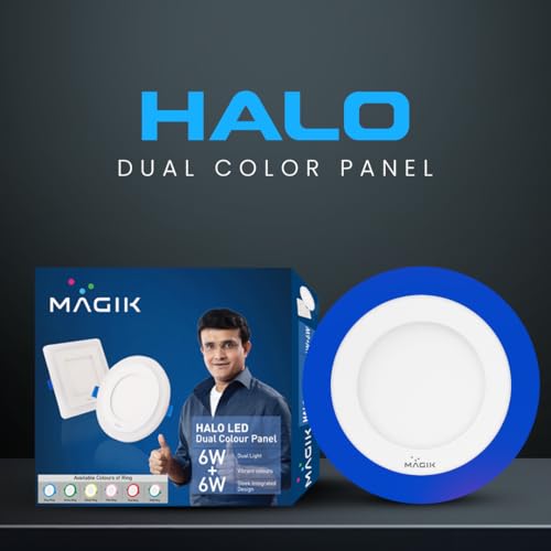 MAGIK Halo Dual Colour (White + Blue) LED Panel Light 12W (6W + 6W) | Round Slim Sleek Integrated Design | Energy Efficient | Pack of 1 - Image 2