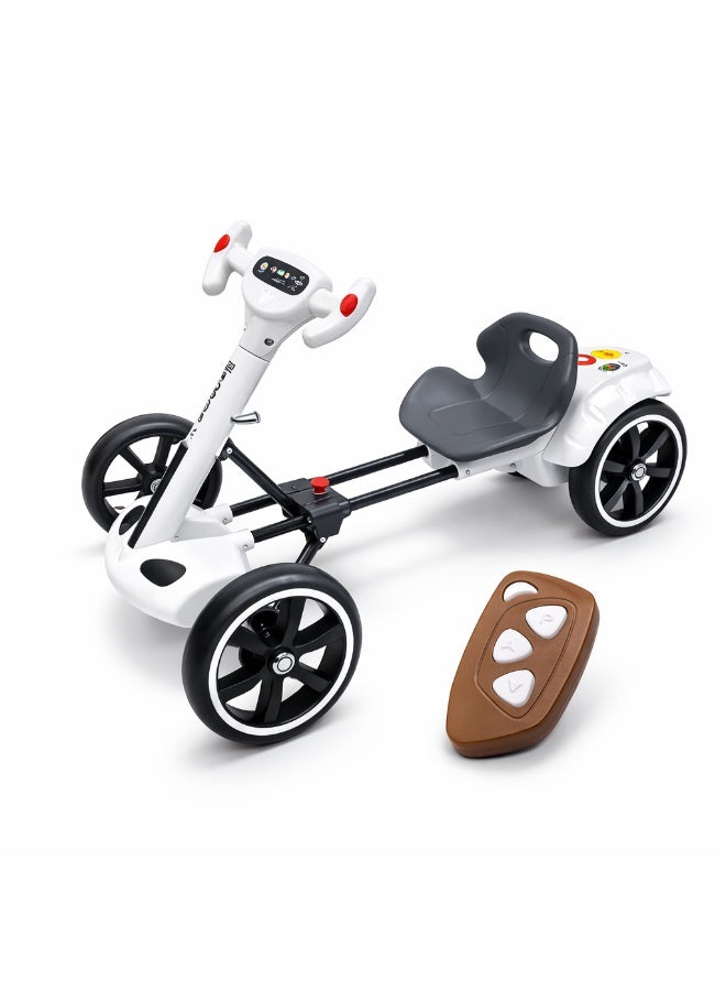 Electric foldable children's car with remote control, powerful motor, LED lights, large battery, lightweight body, off-road tires, safe and stable driving for children. - Image 2