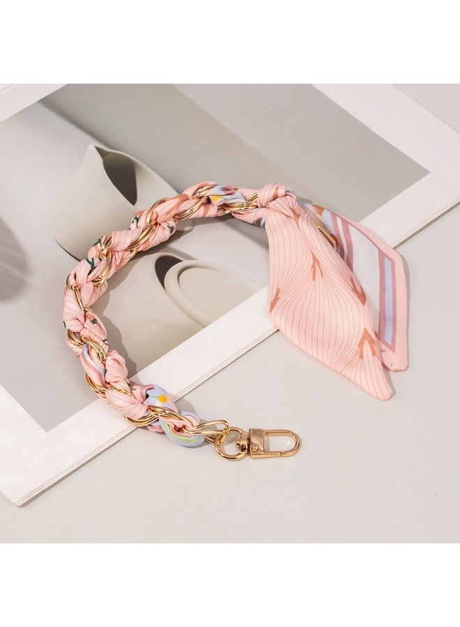 NIBEMINENT Beaded Phone Lanyard, Anti Lost Removable Wrist Strap, Scarf With A Cord Bracelet Pendant, Phone Keychain Lanyard, White