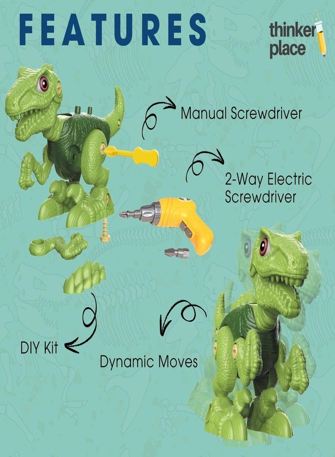 ThinkerPlace مجموعة تجميع فيلوسيرابتور كبيرة من ثينكر بليس | مجموعة تجميع ديناصورات كبيرة | التعلم في مجالات العلوم والتكنولوجيا والهندسة والرياضيات: تعلم عن المحركات | لعبة تعليمية للأطفال من عمر 4 سنوات فما فوق - Image 2