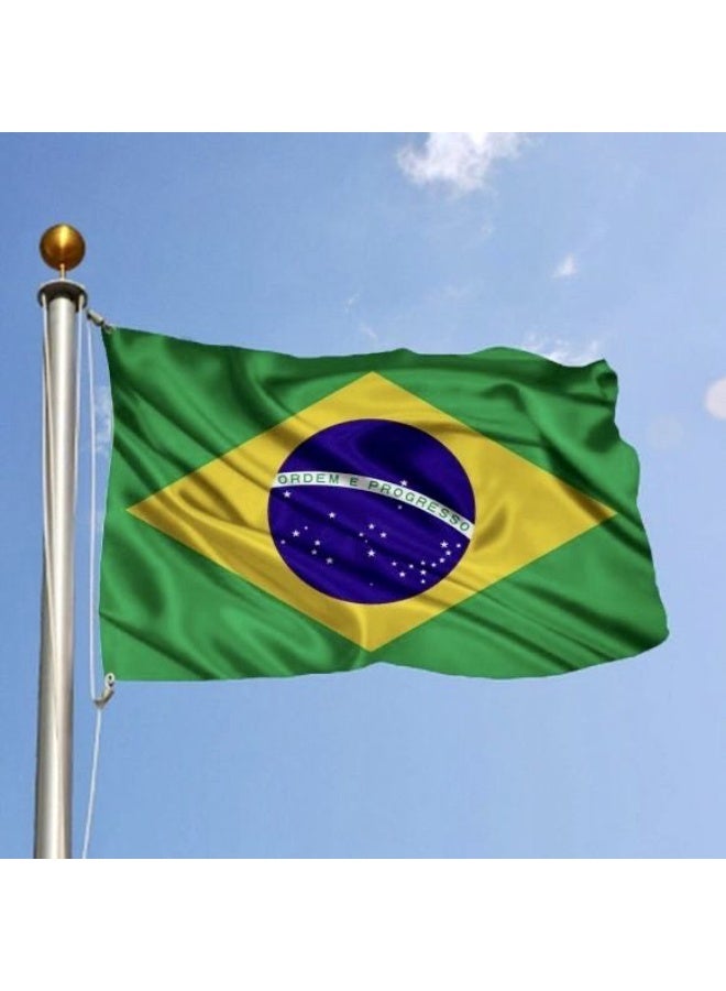 ARS Brazil Flag - Heavy-Duty 210D Satin, Brazil Flag for Outdoor/Indoor, Fade Resistant, Flag Day, And Home-Polyester, Sport Day, FIFA Cup-Size Available - Image 4
