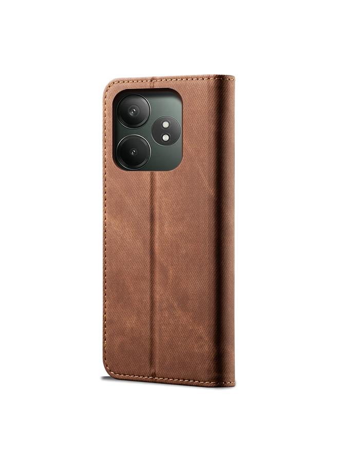 S-TOP Case For Realme GT 6 5G Global Denim Texture Flip Leather Phone Case - Image 3
