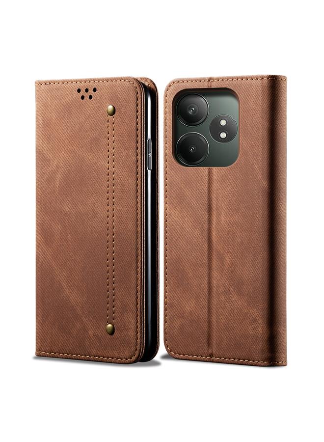 S-TOP Case For Realme GT 6 5G Global Denim Texture Flip Leather Phone Case - Image 1