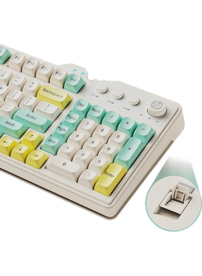HP Hp K360 Wired Mechanical Keyboard Ergonomic Design For Office And Gaming, Compatible With League Of Legends, Esports Gaming Keyboard, Honey Lemon - Image 1