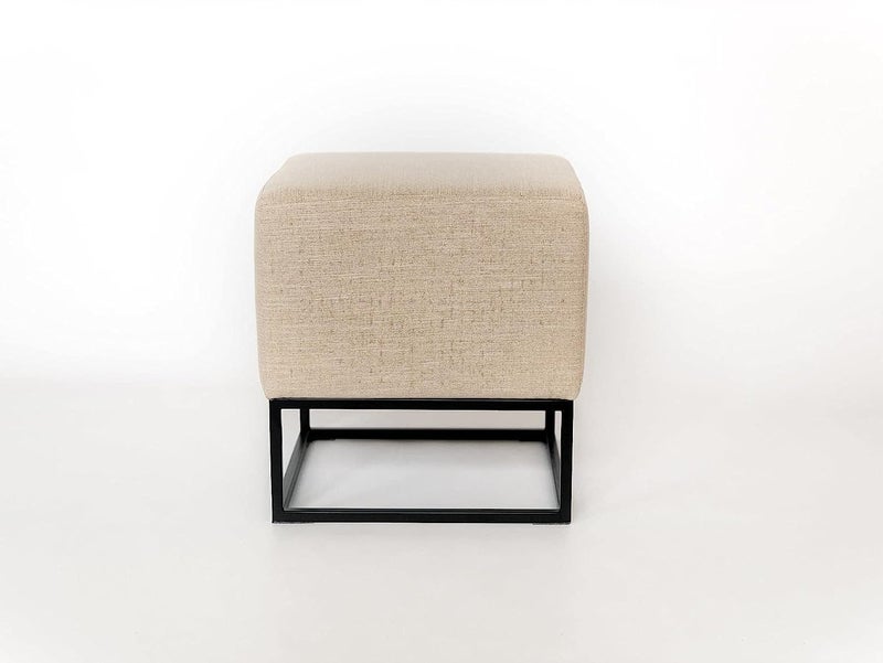 Generic Indian Decor. 38366 Classic Beige Pouf Chair/Designer Metal Pouf/Beige Square Pouf/Cube Chair/Loft Pouf/Square Pouf Ottoman/Modern Ottoman/Loft Furniture  - Image 5