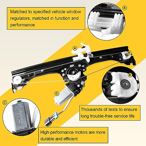 Donpida Front Left Power Window Regulator and Motor Assembly Compatible with Fiat 500 1.4L 2012-2019, Replaces Part Numbers 751-648 68070267AC 68070267AD 68070267AE - Driver Side - Image 4