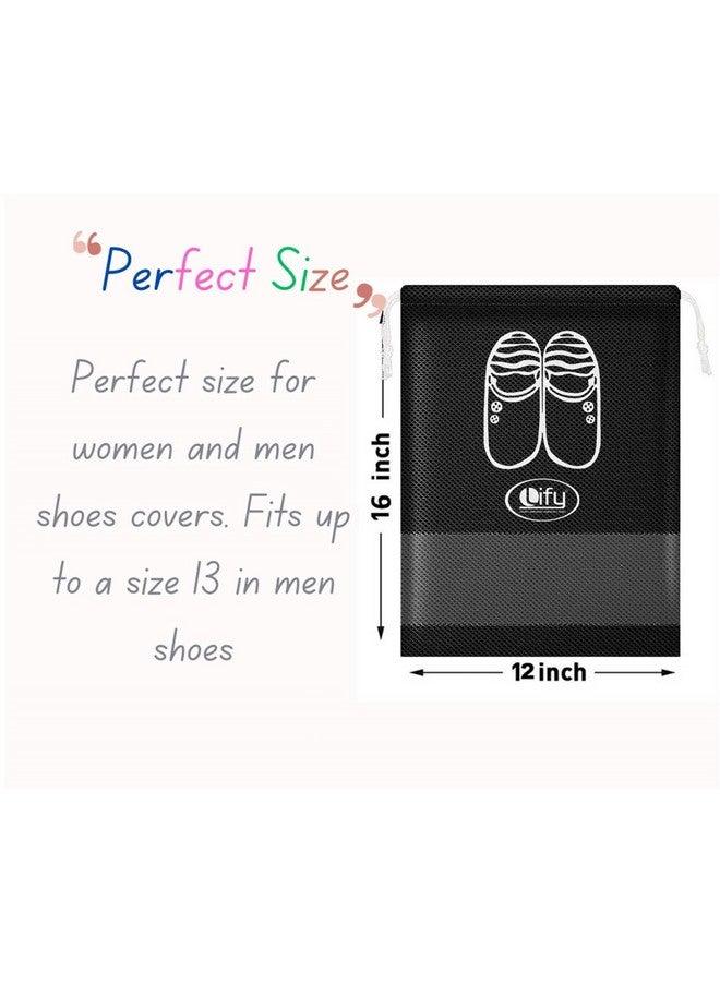 Lify حقائب أحذية السفر من ليفي، حقائب توت أحذية سفر محمولة - منظمات التعبئة للرجال والنساء - أسود (6 قطع) + بيج (6 قطع) - حزمة 12 قطعة - Image 2