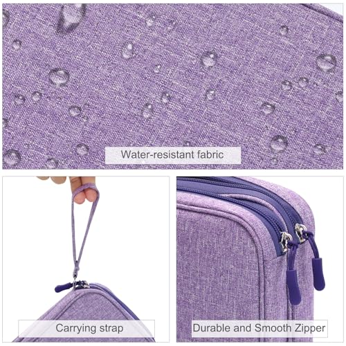 FYY Electronic Organizer, Large Travel Cable Organizer Bag Pouch Electronic Accessories Carry Case Portable Waterproof Double Layers All-in-One Storage Bag for Cable, Cord, Charger, Dark Purple - Image 4