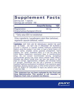 Pure Encapsulations Pregnenolone 30 Mg ; Supplement To Support The Immune System Memory And Hormone Balance* ; 180 Capsules  - Image 3