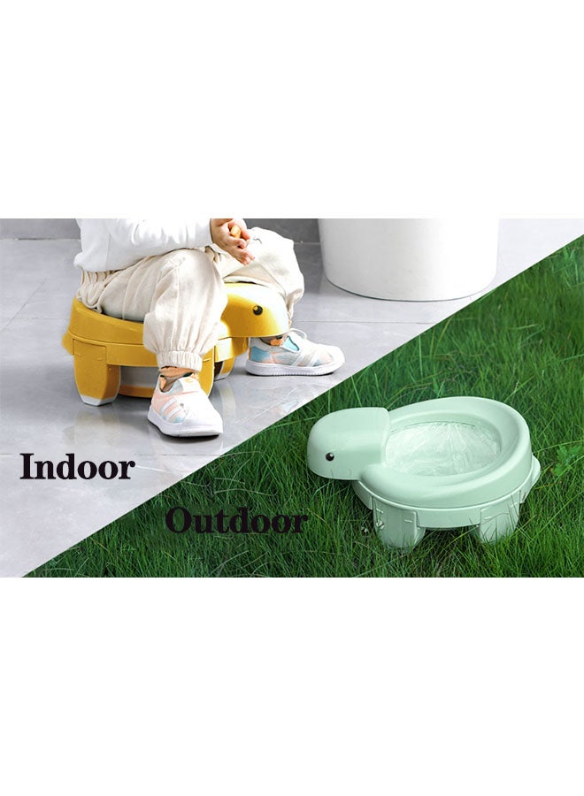 Arabest Portable Potty Training Seat for Toddler Kids,Foldable Travel and Home Potty Training Toilet Chair,Cute Tortoise Shape Travel Potty for Baby Kids with Storage Bags,Indoor and Outdoor - Image 2