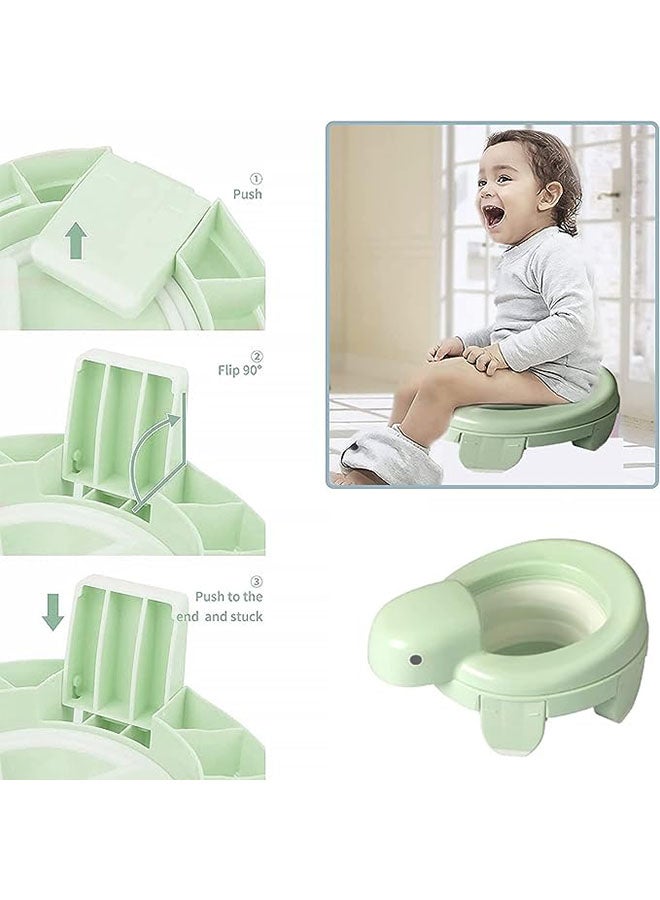 Arabest Portable Potty Training Seat for Toddler Kids,Foldable Travel and Home Potty Training Toilet Chair,Cute Tortoise Shape Travel Potty for Baby Kids with Storage Bags,Indoor and Outdoor - Image 5