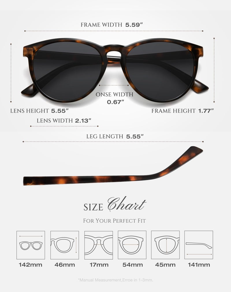Fozono Classic Round Polarized Sunglasses for Women Retro Shades Trendy Vintage Sun Glasses - Image 5