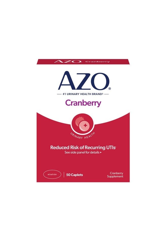 AZO مكمل صحة المسالك البولية من AZO توت بري، 1 حصة = 1 كوب من عصير التوت البري، حبوب توت بري خالية من السكر، 50 حبة - Image 1