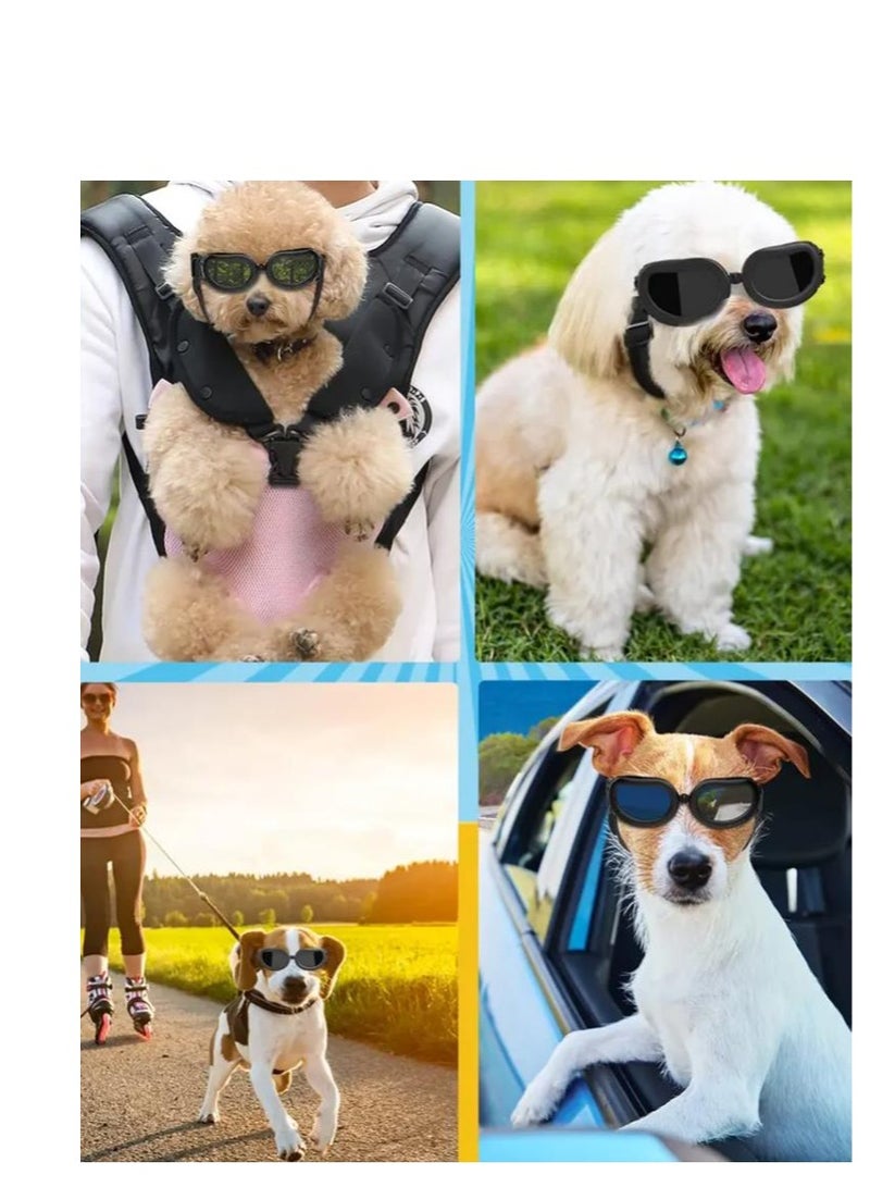 Dog Goggles Small Breed Sunglasses, UV Protection Sunglasses with Adjustable Strap, Waterproof Windproof Snowproof Cool Glasses for Puppy and Cat, Sun Doggie - Image 2