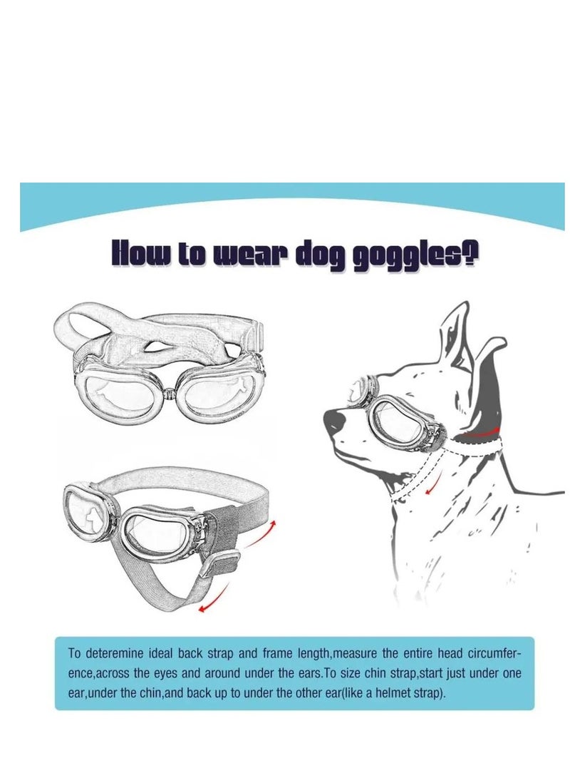 Dog Goggles Small Breed Sunglasses, UV Protection Sunglasses with Adjustable Strap, Waterproof Windproof Snowproof Cool Glasses for Puppy and Cat, Sun Doggie - Image 5