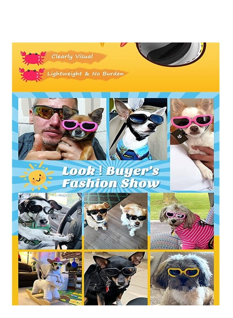 Dog Goggles Small Breed Sunglasses, UV Protection Sunglasses with Adjustable Strap, Waterproof Windproof Snowproof Cool Glasses for Puppy and Cat, Sun Doggie - Image 3