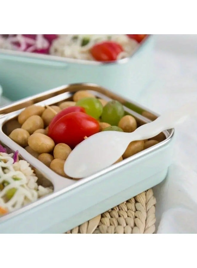 جيجيرو صندوق بينتو، صندوق غداء مزدوج الطبقات من الفولاذ المقاوم للصدأ مع ملعقة وشوكة، صندوق غداء من الفولاذ المقاوم للصدأ مع حقيبة غداء، صندوق بينتو مانع للتسرب - Image 5