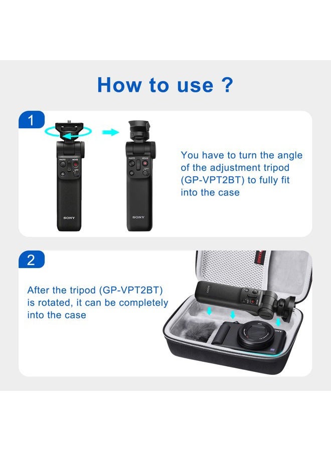 XANAD Hard Case for Sony ZV-1/Sony ZV-1F Camera with Vlogger Accessory Kit Tripod (GP-VPT2 BT) and Microphone - Travel Protective Carrying Storage Bag - Image 2