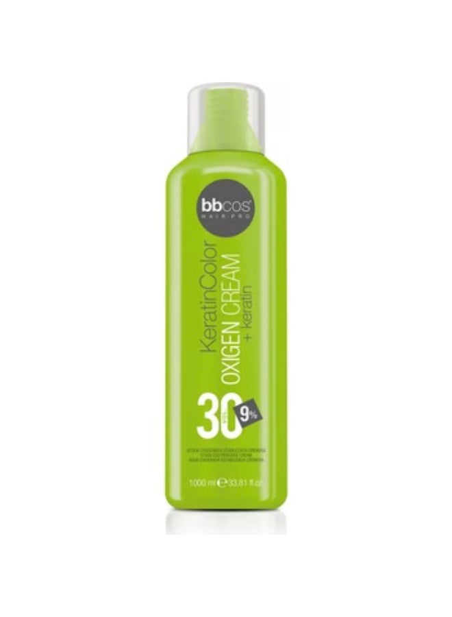 BBCOS KeratinColor Oxygen Cream 30 Vol 9% with Keratin – Powerful 1000ml Professional Hair Developer - Image 1