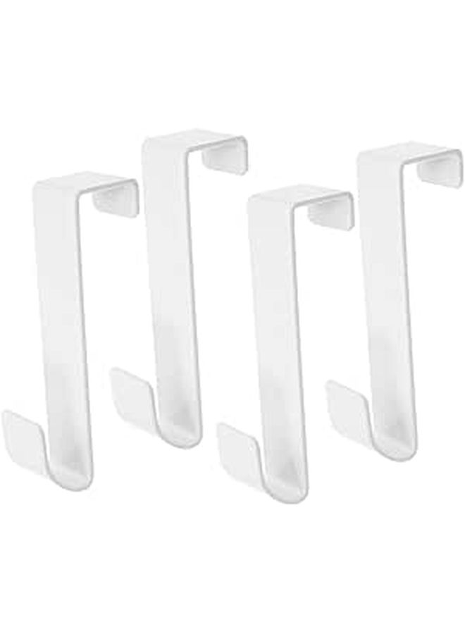 4 Pack Over Door Hooks with Anti Scratch Pads for Towel Robe and Shower Storage - Image 1