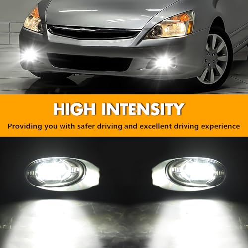 OKSIWA LED Fog Light for 2006-2007 Honda Accord Sedan,Front Bumer Fog Lamp Kit with Wiring Harness, Switch,Plug and Play,Fog Assembly Replacement - Image 2