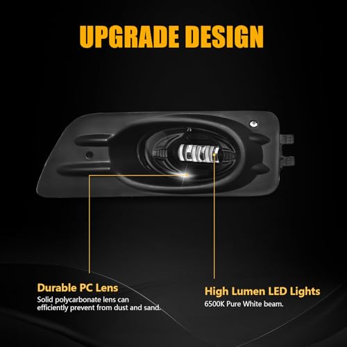 OKSIWA LED Fog Light for 2006-2007 Honda Accord Sedan,Front Bumer Fog Lamp Kit with Wiring Harness, Switch,Plug and Play,Fog Assembly Replacement - Image 3