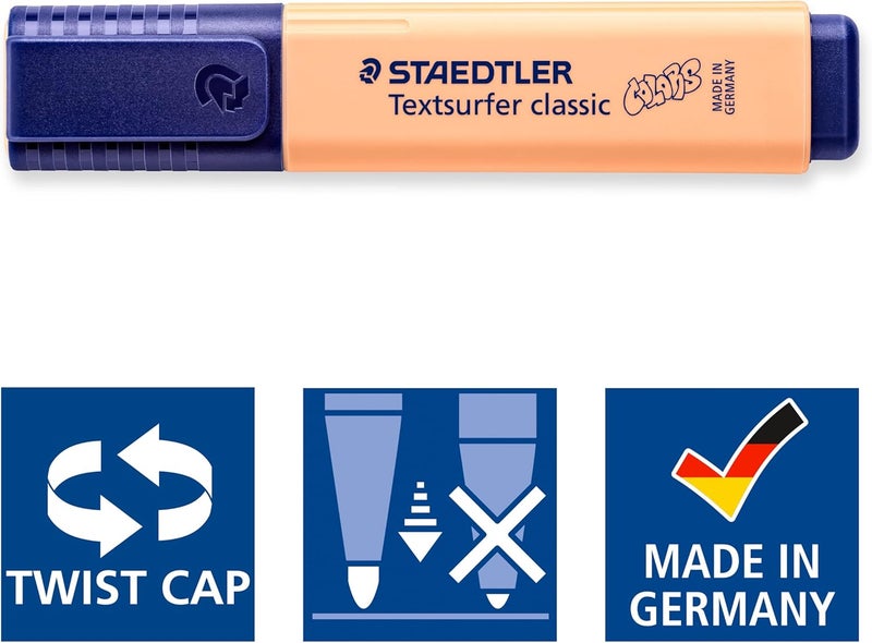 Staedtler Textsurfer Classic Pastel Highlighter Set Pack of 6 - Image 5
