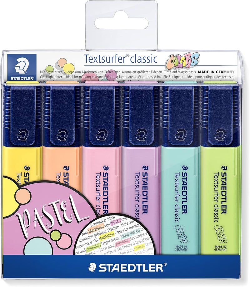 Staedtler Textsurfer Classic Pastel Highlighter Set Pack of 6 - Image 1