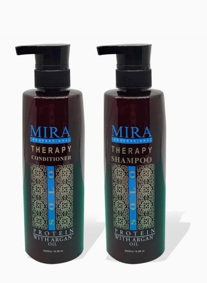 Mira Mira Therapy Shampoo and Conditioner Enriched With Argan Oil for Protein-Treated Hair - 500 ml - Image 1