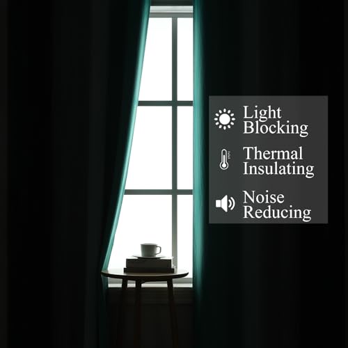 Estelar Textiler Navy Blue and Teal Gradient Blackout Curtains for Bedroom, Thermal Insulated Ombre Blackout Drapes, Full Room Darkening Energy Saving Curtains for Living Room,52Wx84L,2 Panels - Image 3