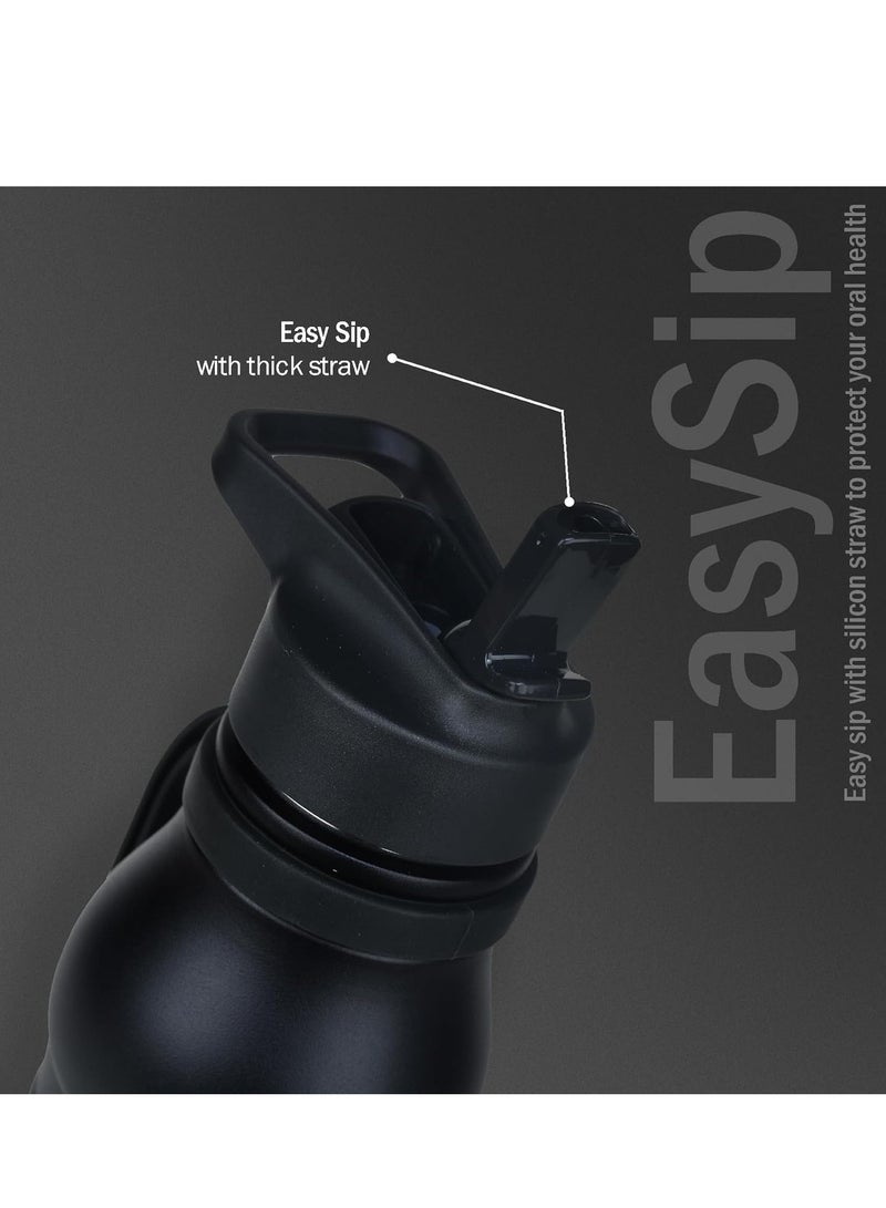 Briiton Maestro 750ml Black Water Bottle | Copper Coated Vacuum Insulation | Stainless Steel | Leakproof Flask | Hot & Cold Thermos| Stay Refreshed in Style | Gift for Girls & Boys | Office | Home | Gym  - Image 4