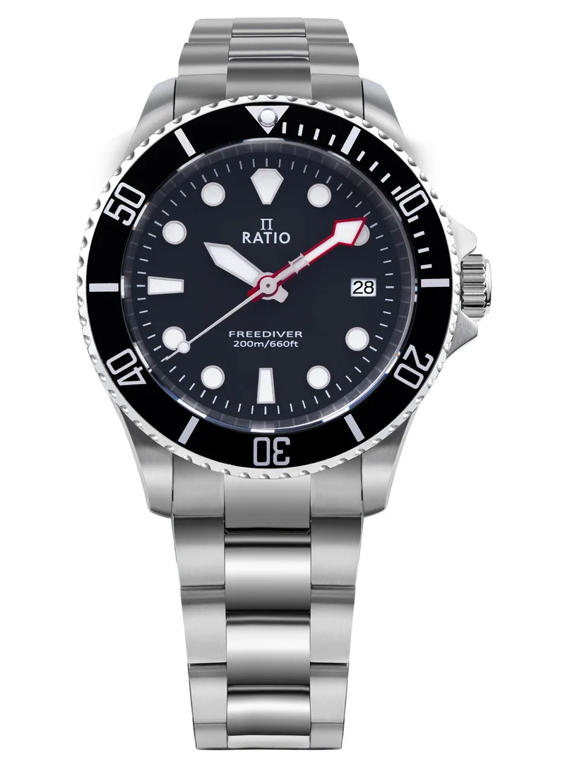 Ratio FreeDiver Black Dial Quartz Diver's 200M Men's Watch RTF031