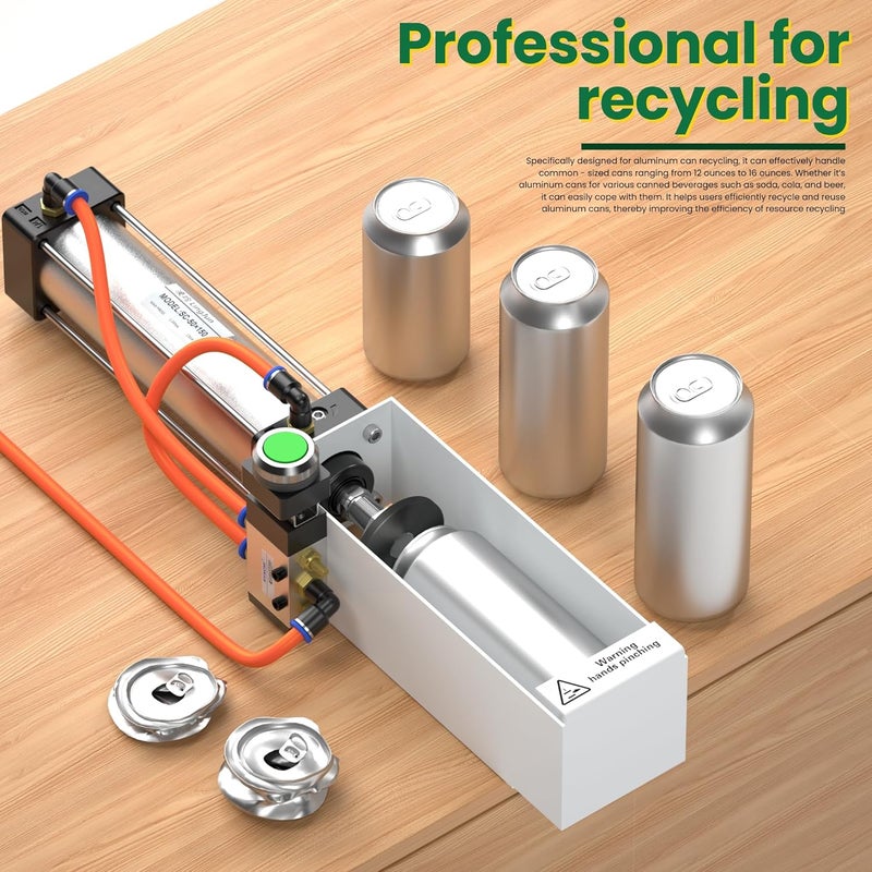 KZU Pneumatic Can Crusher, Aluminum Can Smasher for 12oz~16oz Cans Recycling, Cylinder Soda Cola Beer Can Crashing Recycling, Aluminum Cans Smashing - Image 2