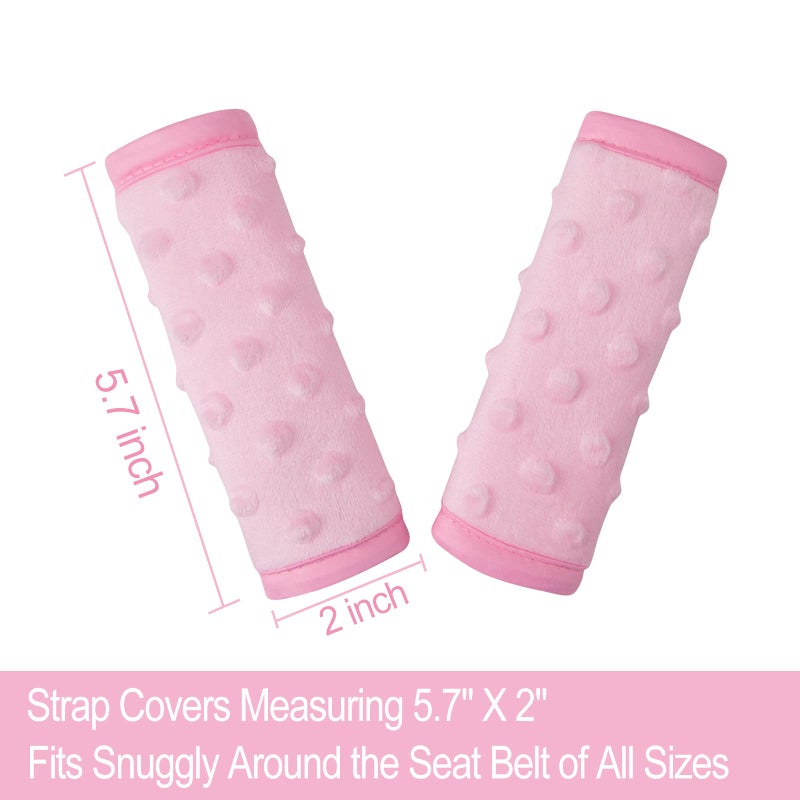 Pro Goleem Car Seat Strap Covers for Babies Girl Soft Car Seat Strap Shoulder Pads for All Car Seats, Stroller, Pushcar, Pink - Image 5