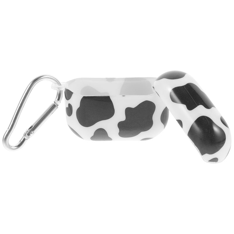 1PC Headset Box Cartoon Cow Grain Protective Case Silicone Earphone Protective Cover Compatible for AirPods Pro (White+Black) - Image 1