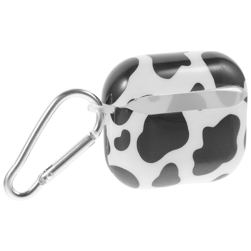 1PC Headset Box Cartoon Cow Grain Protective Case Silicone Earphone Protective Cover Compatible for AirPods Pro (White+Black) - Image 5