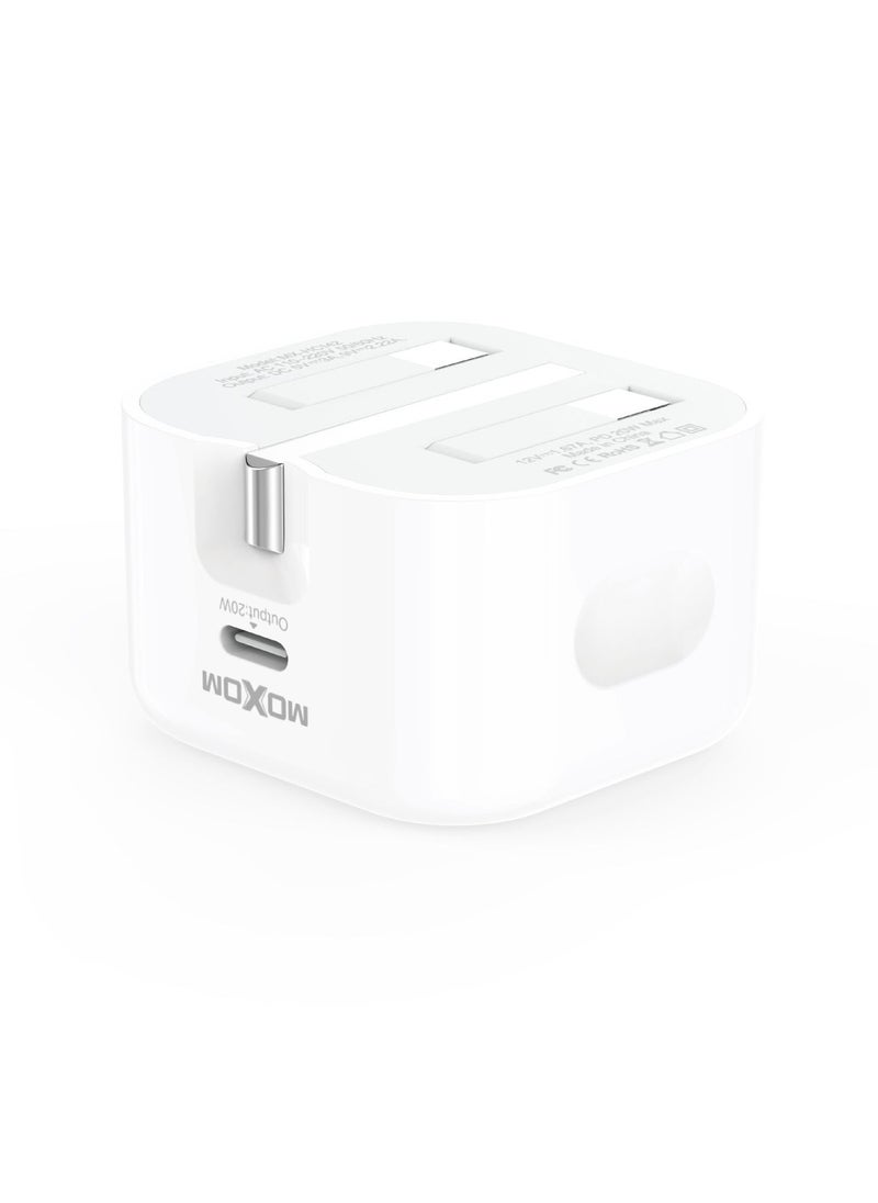 MOXOM MX-HC142 Iphone apple 20W USB-C 3-Pin Power Adapter White Charger  - Image 1
