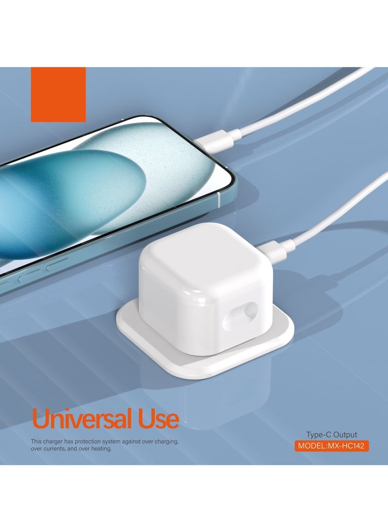 MOXOM MX-HC142 Iphone apple 20W USB-C 3-Pin Power Adapter White Charger  - Image 2