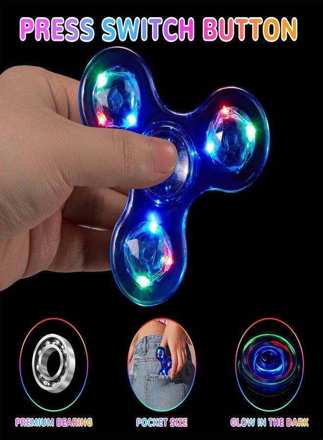 WELLVO LED Fidget Spinner for Kids Adults, Light up Sensory Fidget Toys for Kids 4-8 8-12 ADHD Anxiety Stress Relief, Classroom Prizes Glow in The Dark Hand Fidget Spinner Boys Girls Birthday Gifts - Image 4
