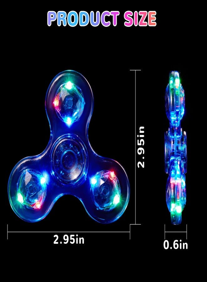WELLVO LED Fidget Spinner for Kids Adults, Light up Sensory Fidget Toys for Kids 4-8 8-12 ADHD Anxiety Stress Relief, Classroom Prizes Glow in The Dark Hand Fidget Spinner Boys Girls Birthday Gifts - Image 3