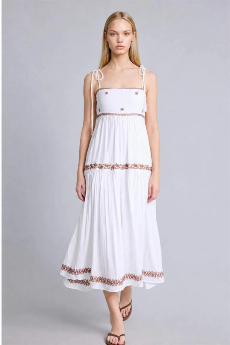 Square Neck Cotton Sleeveless Dress