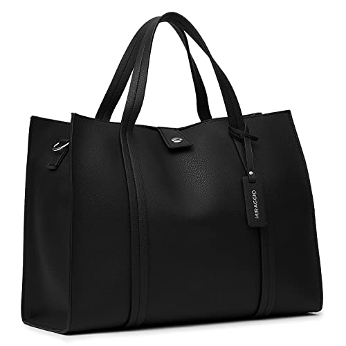 Miraggio Grace Solid Tote Bag For Women With Adjustable & Detachable Sling | Tote Bag For Women Stylish (Black) - Image 3