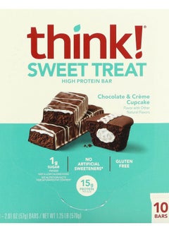 Think Sweet Treat High Protein Bar  Chocolate & Creme Cupcake 10 Bars 2.01 oz (57 g) Each 