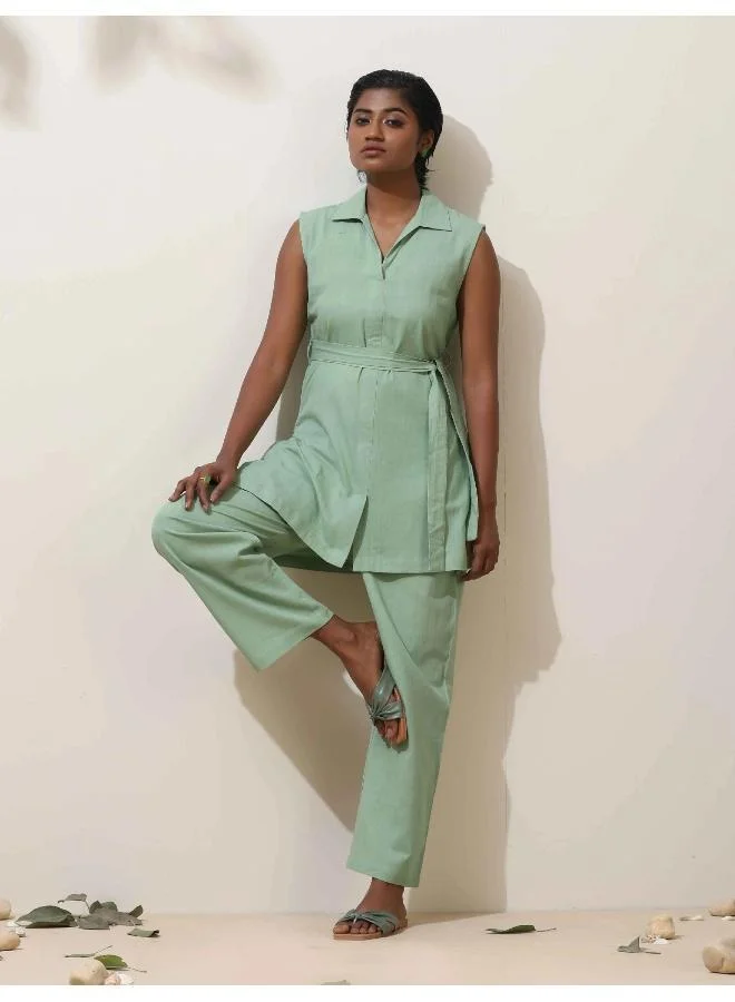 trueBrowns Mint Green Cotton Co-Ord Set